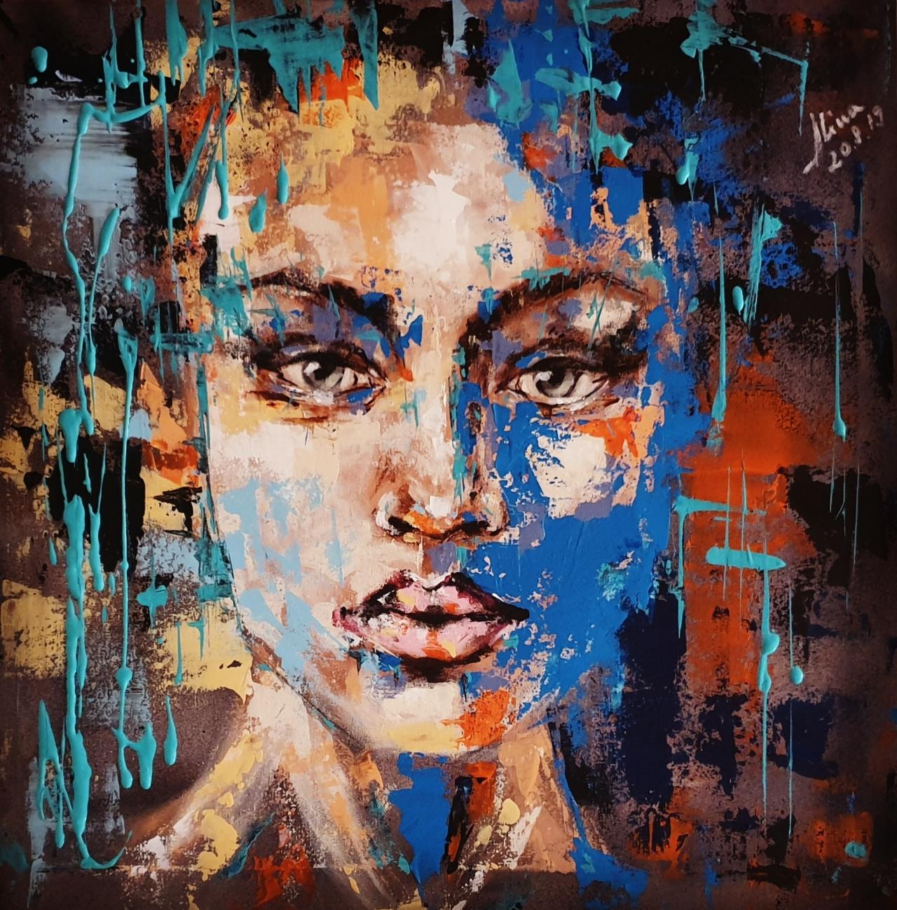 ArteDiAlina.com painting: Athena has grey eyes / Athena ha gli occhi grigi